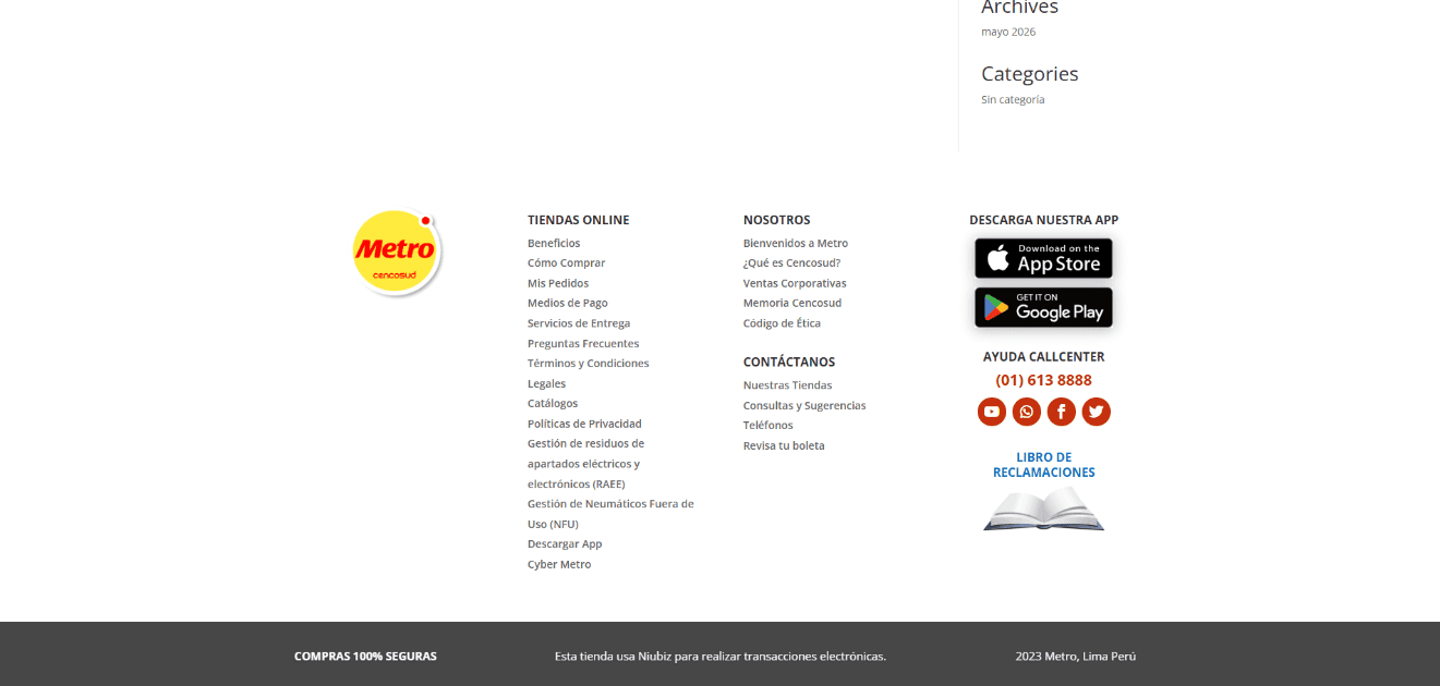 Página Web Metro